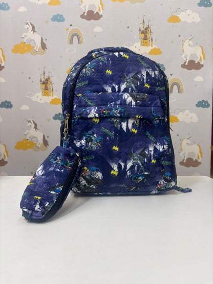 Navy blue NIYO TOYS kids backpack with cartoon prints, ideal for ages 3+, perfect for school or outings
