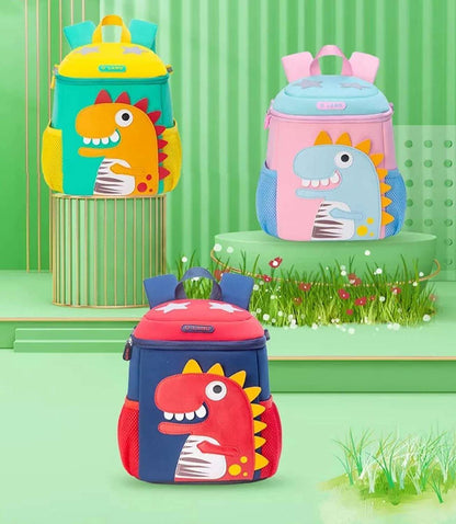 Colorful NIYO TOYS kids backpack featuring cute dinosaur designs for ages 3 and up, perfect for school or outings