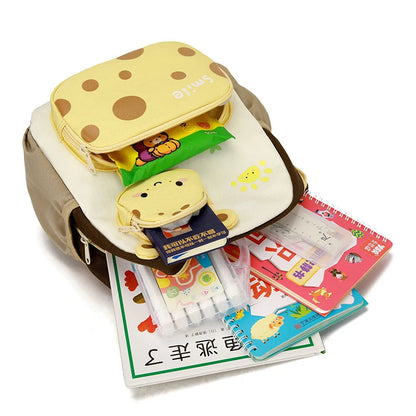 NIYO TOYS kids backpack in tan with polka dots, ideal for school use, age 3 and up