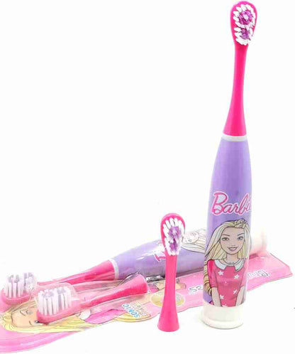 NIYO TOYS Barbie Kids Electric Toothbrush with Extra Brush Heads and Fun Design for Children