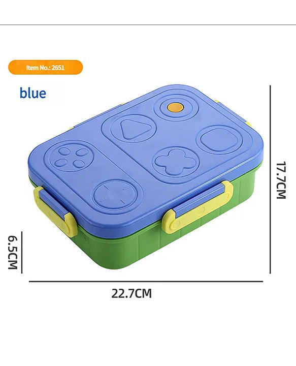 Blue NIYO TOYS kids lunch box with shape molds, perfect for ages 3 and up, ideal for school meals
