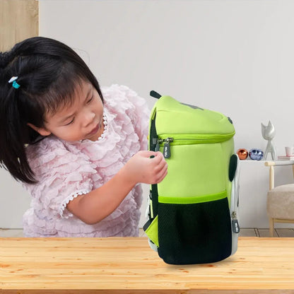 Green NIYO TOYS kids sleeping bag backpack, perfect for ages 3+, ideal for camping and sleepovers