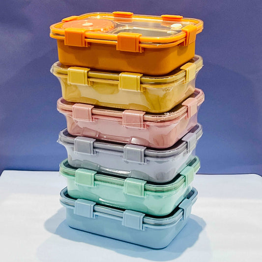 Colorful stack of NIYO TOYS Korean bento boxes for kids with secure lids for easy storage