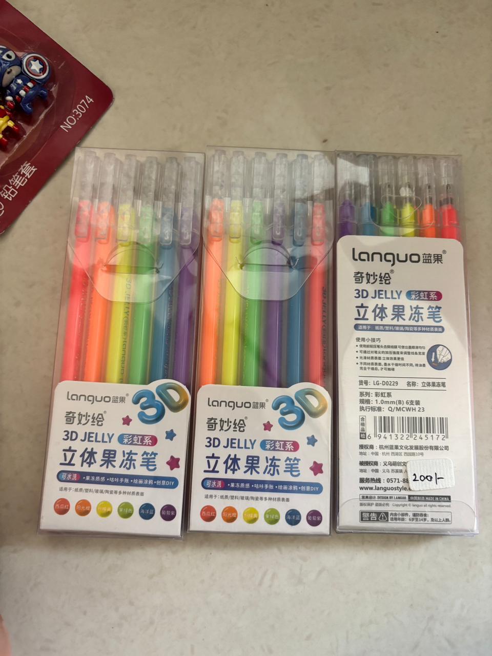 NIYO TOYS 3D jelly gel pen set for kids in bright colors for creative drawing and crafting