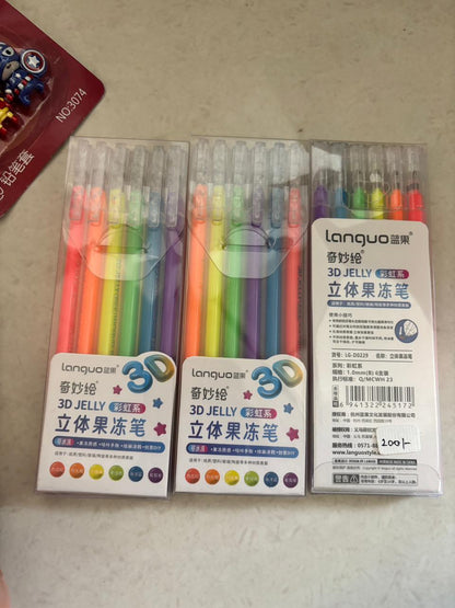 NIYO TOYS 3D jelly gel pen set for kids in bright colors for creative drawing and crafting