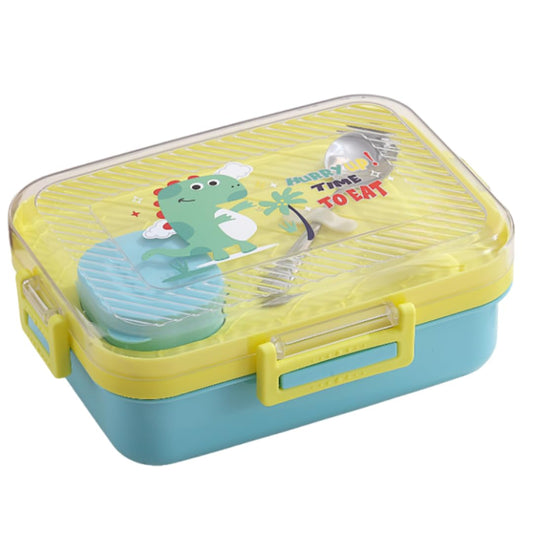 NIYO TOYS leakproof kids lunch box with cheerful dinosaur design and included cutlery