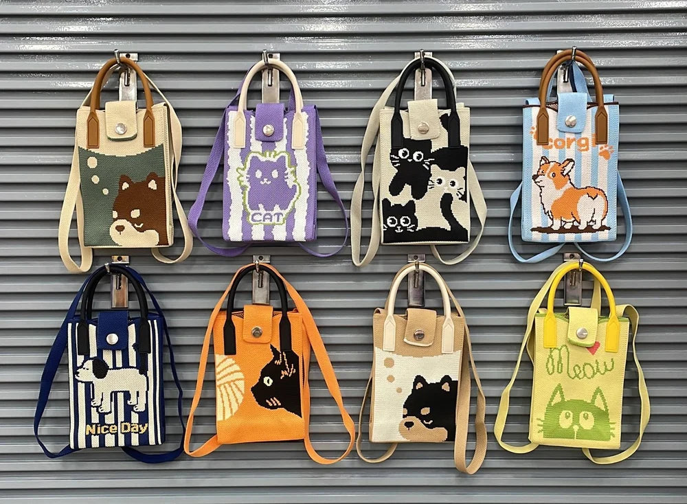 Assorted cute animal-themed NIYO TOYS leather crossbody mini bags for kids, perfect for outings