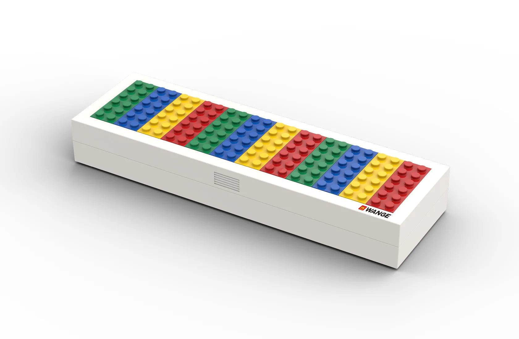 NIYO TOYS LEGO pencil box in white with colorful building blocks, great for kids aged 5 and up