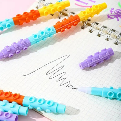 Colorful NIYO TOYS lego pen set for kids, ages 6 and up, perfect for creative writing and drawing