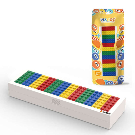 NIYO TOYS pencil box with colorful Lego blocks, suitable for ages 6 and up, ideal for school use