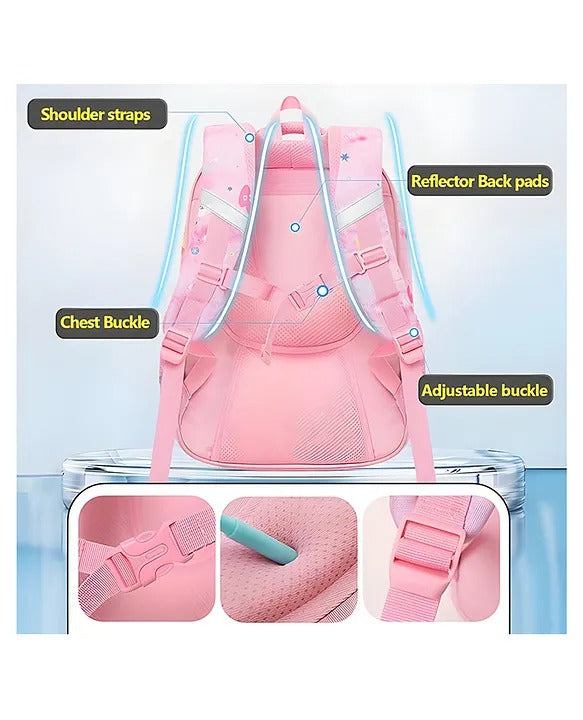 Pink NIYO TOYS backpack multi pocket with adjustable straps, ideal for kids age 3 and up, perfect for school or travel