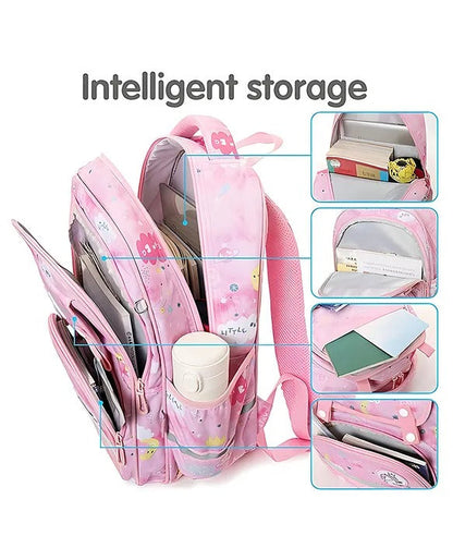Pink NIYO TOYS backpack multi pocket designed for kids with intelligent storage for school and daily use
