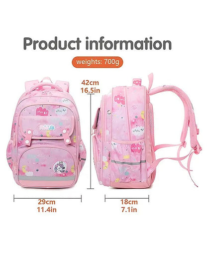 NIYO TOYS pink unicorn backpack multi pocket, age 3+, ideal for school and everyday use