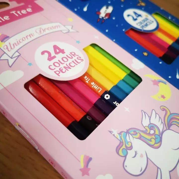 Unicorn Dream 24 Colored Pencil Set by NIYO TOYS, double sided colored pencils for kids, ideal for ages 3 and up