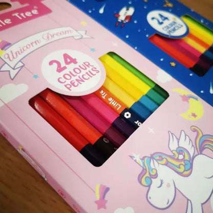 Unicorn Dream 24 Colored Pencil Set by NIYO TOYS, double sided colored pencils for kids, ideal for ages 3 and up