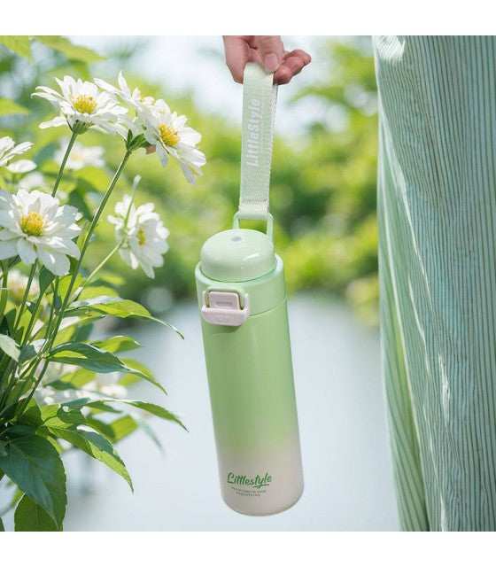 NIYO TOYS Green Insulated Water Bottle with Strap, Perfect for Outdoor Activities
