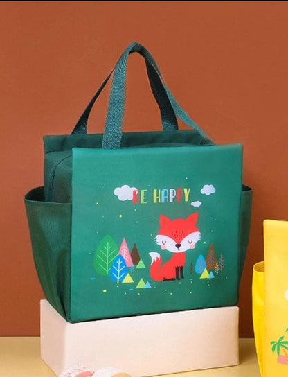 Green lunch bag Stanley featuring a cute fox design, perfect for kids age 3+, ideal for school lunches