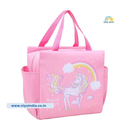 Pink unicorn lunch bag Stanley from NIYO TOYS, perfect for kids age 3 and up, ideal for school or outings