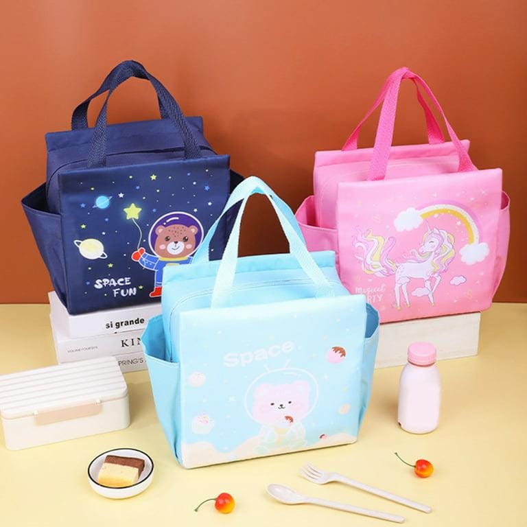 NIYO TOYS lunch bag stanley in blue with space design, perfect for kids age 3+ for school lunches
