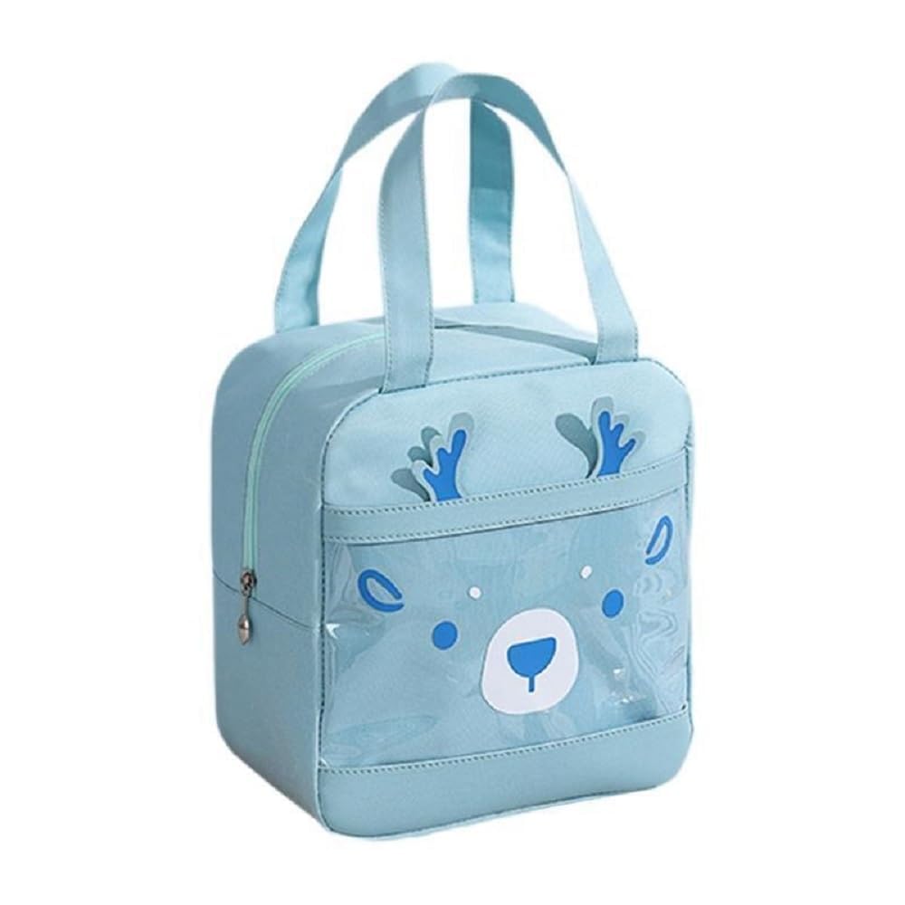 NIYO TOYS blue bear lunch insulated bag for kids, perfect for school lunches and outings