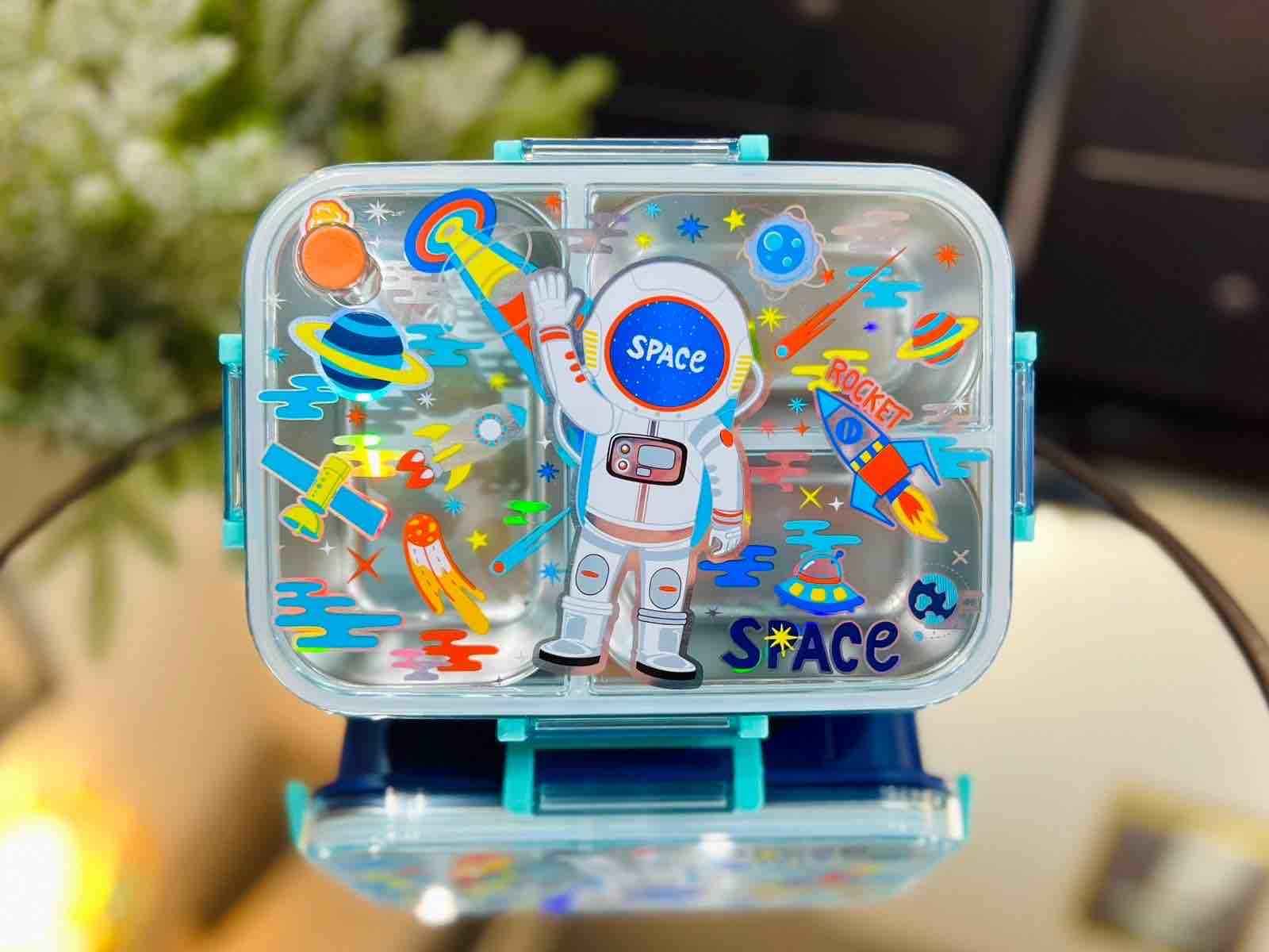 NIYO TOYS luxury lunchbox for kids with colorful space-themed design and astronaut illustration