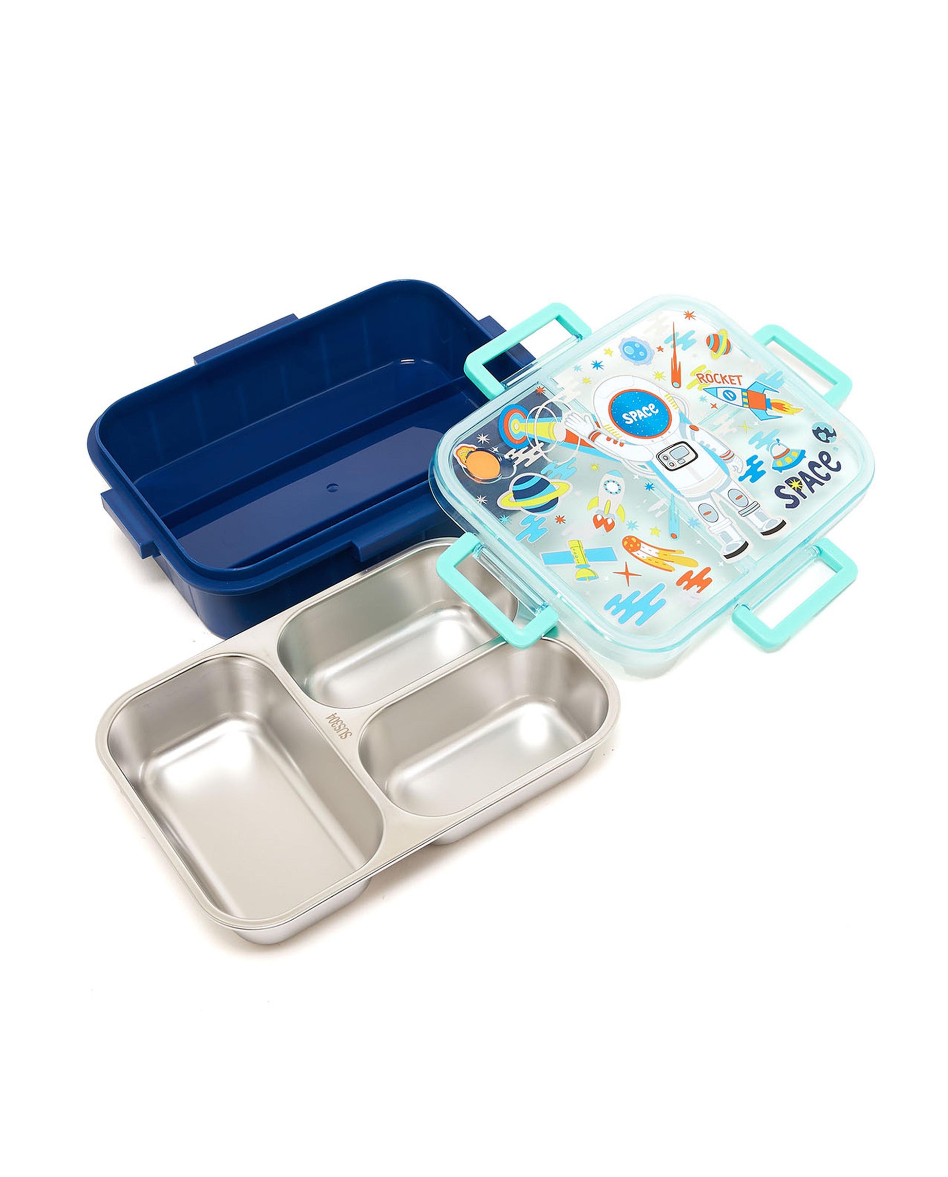 Luxury lunchbox for kids featuring colorful designs and stainless steel compartments for healthy meals