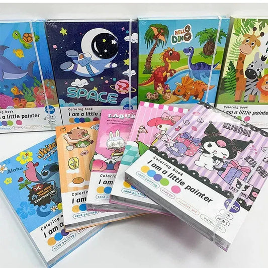 Coloring books featuring diverse themes for kids with vibrant pages and fun designs, age 3+, ideal return gifts, marker pens for coloring