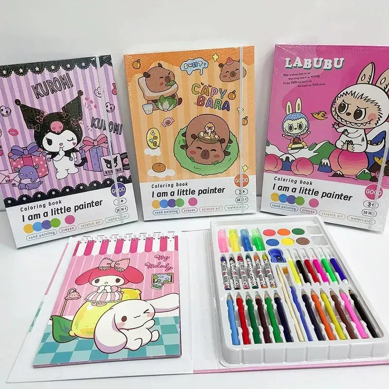 Colorful NIYO TOYS coloring set with marker pens for coloring and activity books, suitable for ages 3 and up