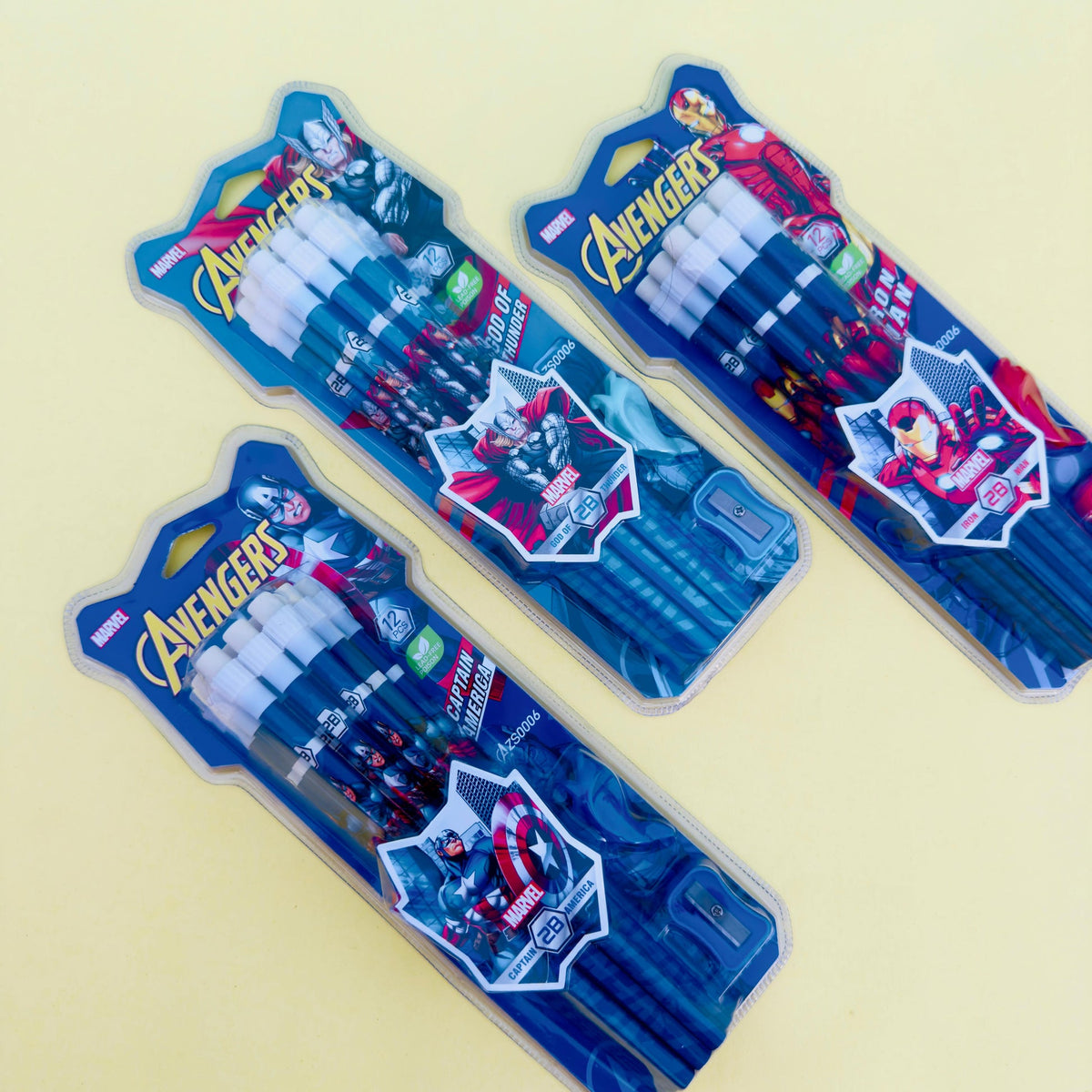 Avengers themed pencils set featuring Thanos from Avengers, Ideal for kids aged 5 and up, school supplies