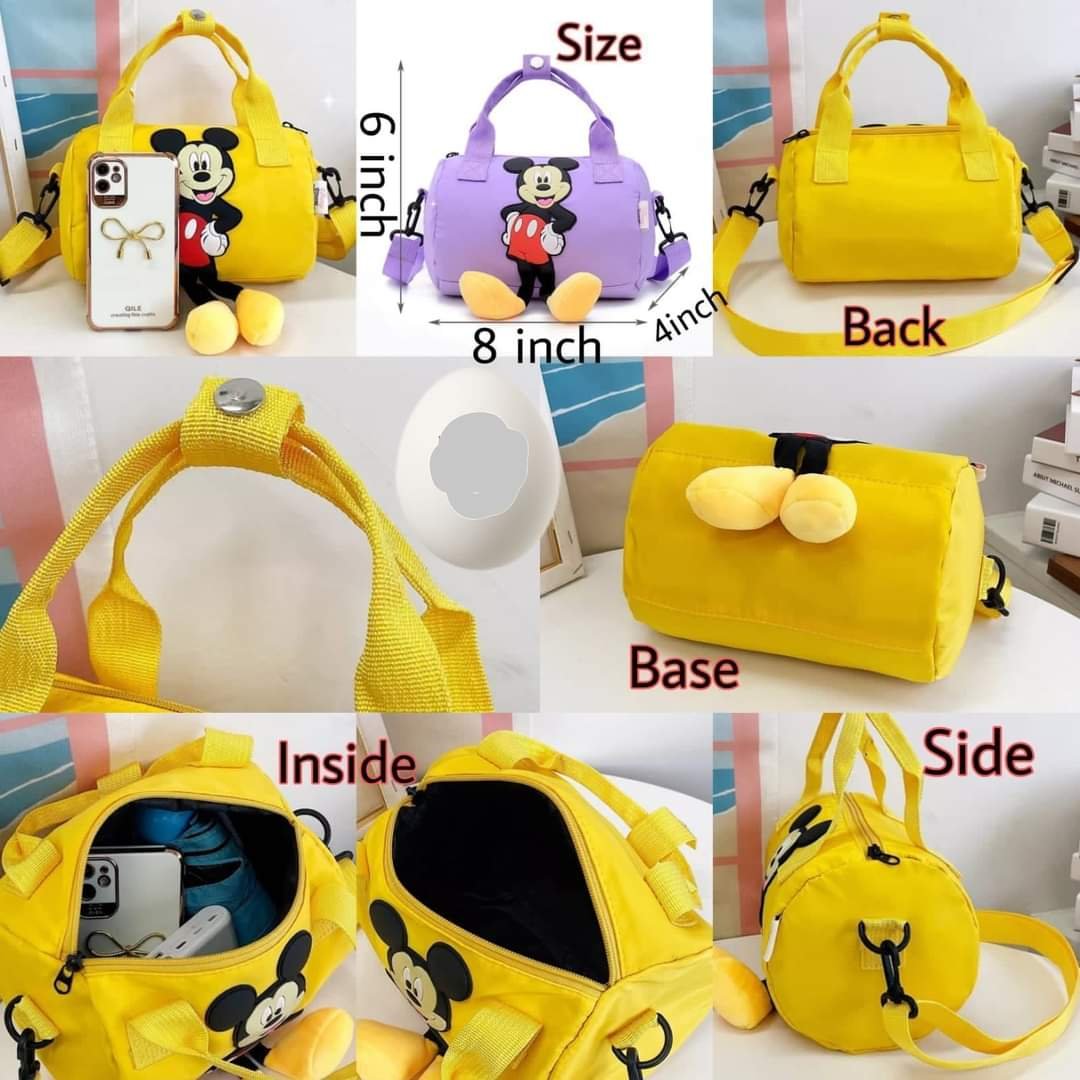 Yellow NIYO TOYS Mickey Mouses sling bag for kids, ages 3+, perfect for daily outings