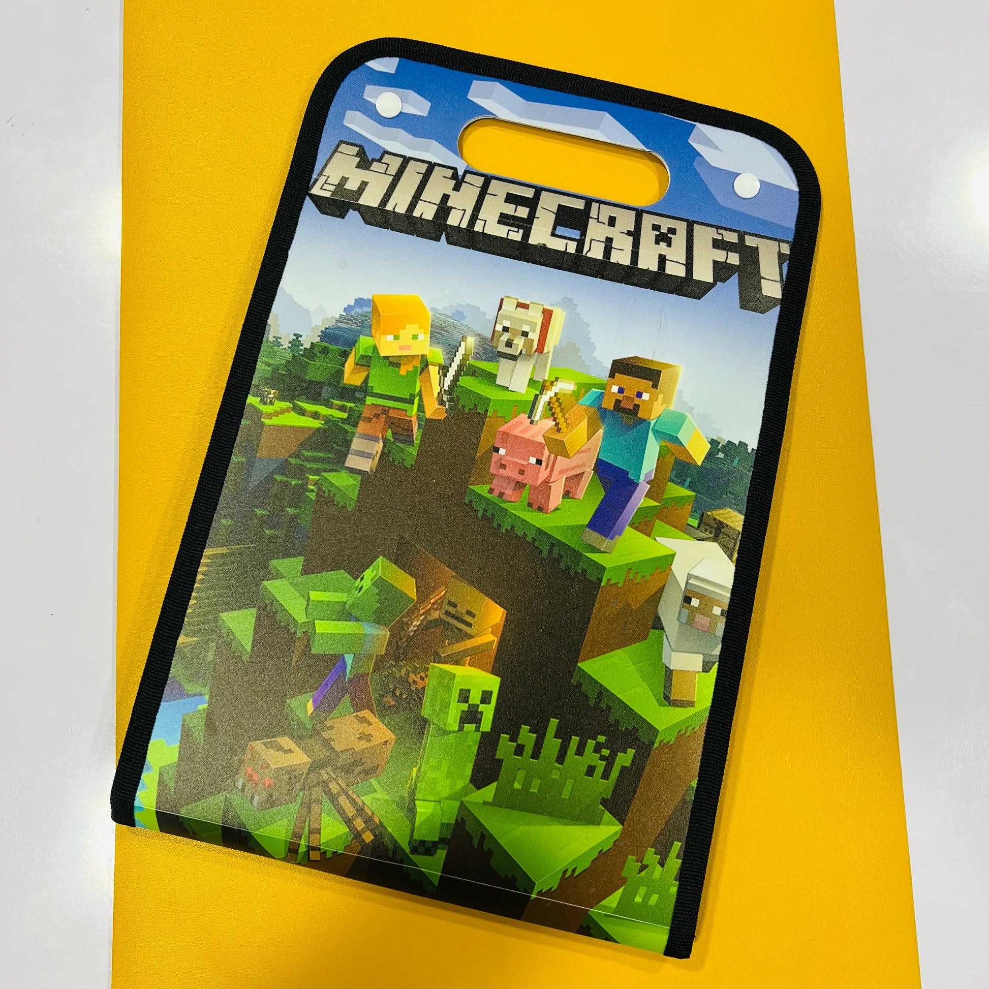Minecraft-themed stationery bag featuring iconic characters and vibrant game graphics for kids