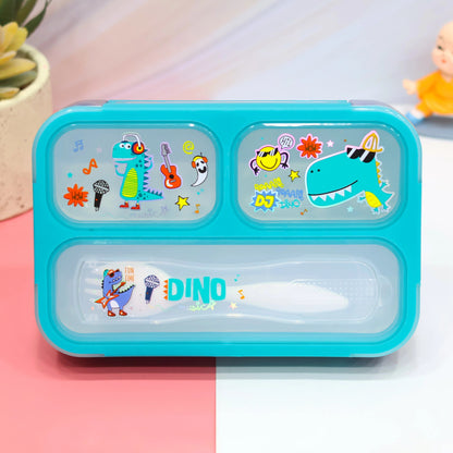 Niyo Toys Mini Bento Lunch Box for Kids with Colorful Dino Design and Dividers for Snacks