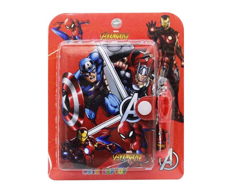 Avengers themed mini diary with pen for kids, colorful design, perfect for ages 3 and up
