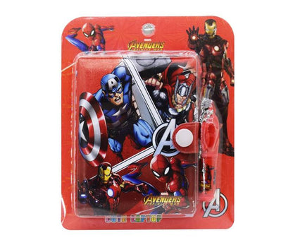 Avengers themed mini diary with pen for kids, colorful design, perfect for ages 3 and up