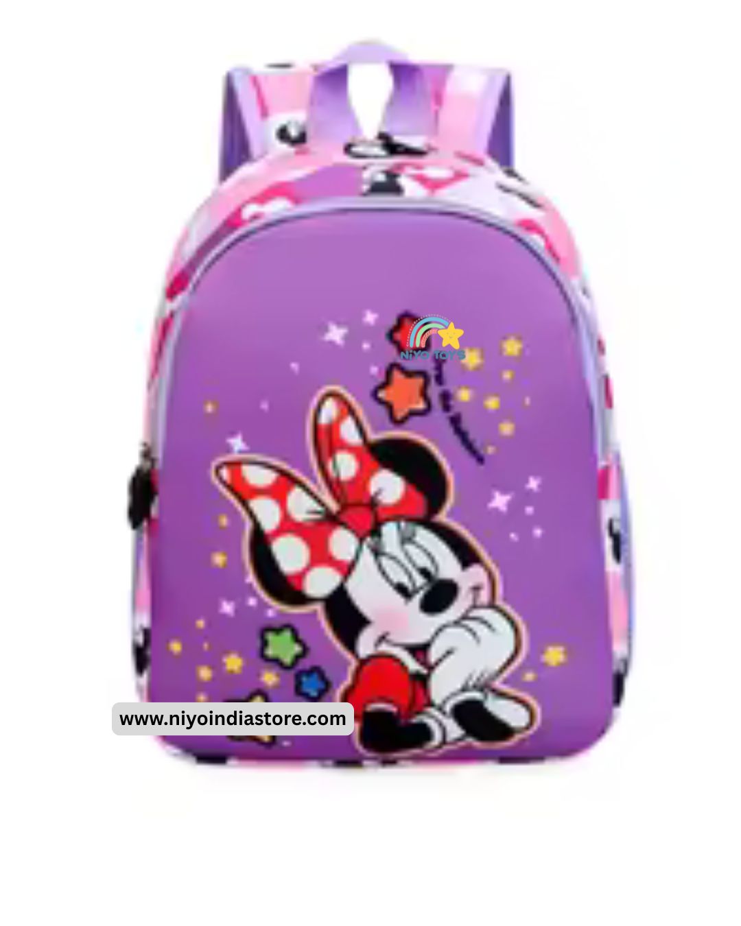 Minnie Mouse school bag for girls in purple with playful graphics and comfortable straps