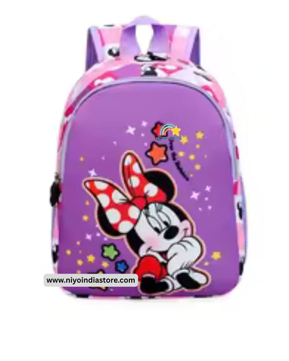 Minnie Mouse school bag for girls in purple with playful graphics and comfortable straps