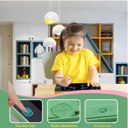 NIYO TOYS multi-functional LCD drawing tablet in green, ideal for kids age 3+, perfect for creative learning.