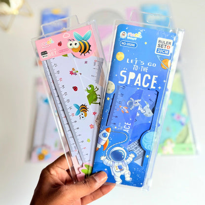 NIYO TOYS return gift sets with 20cm rulers featuring space and insect themes for kids