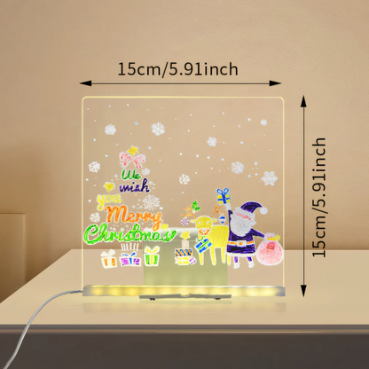 NIYO TOYS LED Board featuring a Merry Christmas design with Santa and festive gifts in colorful lights