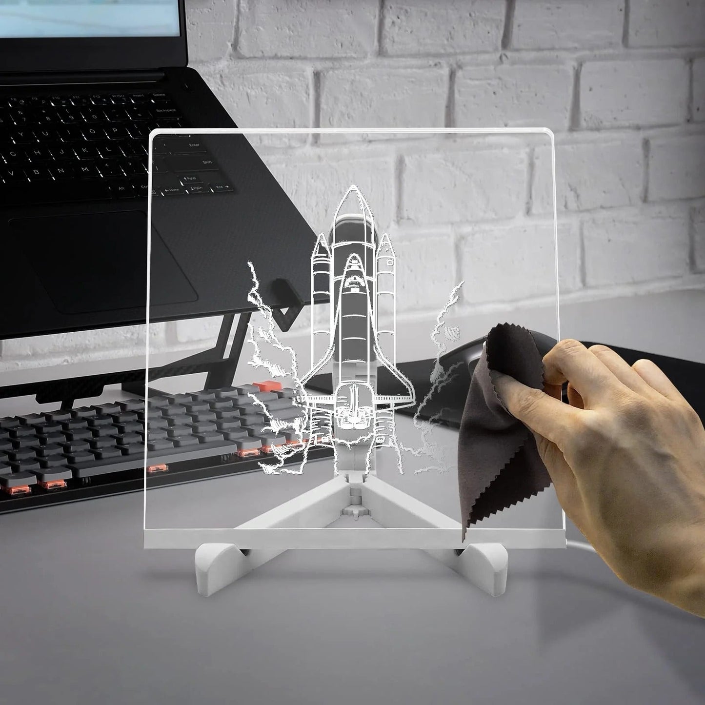 NIYO TOYS LED Board with Rocket Design, ideal for desk decor and creative displays