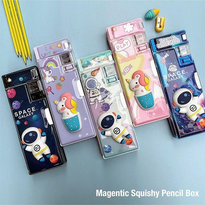 Magnetic squishy pencil box in various colors, perfect fun birthday gift ideas for kids aged 3 and up