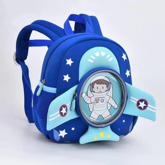 NIYO TOYS 3D airplane backpack for kids with astronaut design and adjustable straps