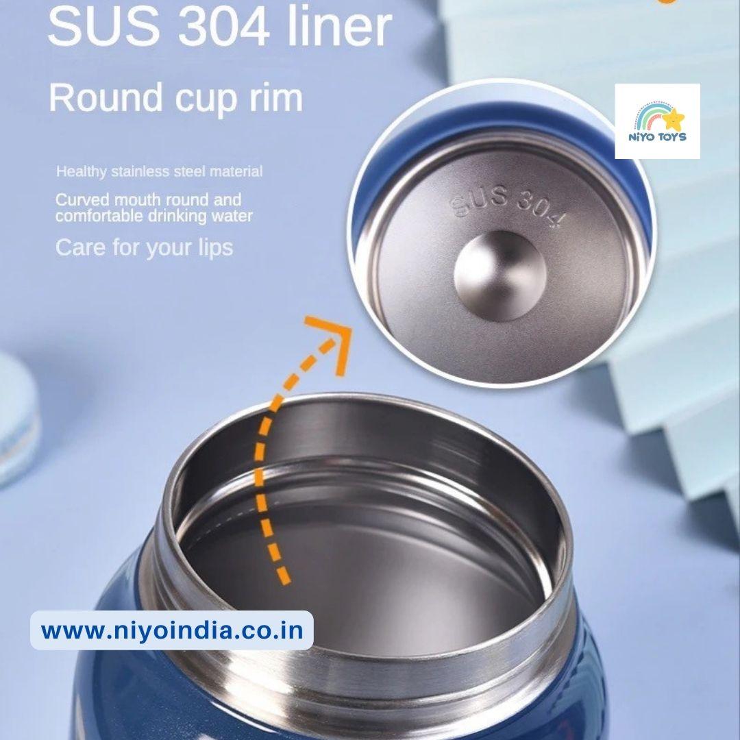 NIYO TOYS 620ml double drink bottle with SUS 304 stainless steel liner and round cup rim design