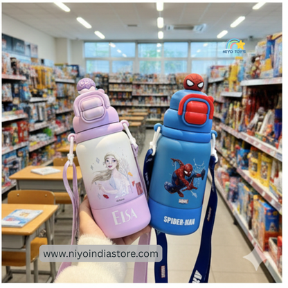 NIYO TOYS Spider-Man and Elsa sippers for kids, age 3+, ideal for school or outdoor use