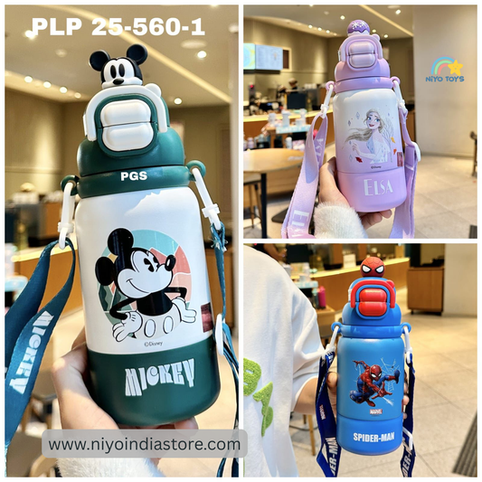 Colorful NIYO TOYS Disney Sippers with Mickey Mouse, Elsa, and Spider-Man designs for kids age 3+