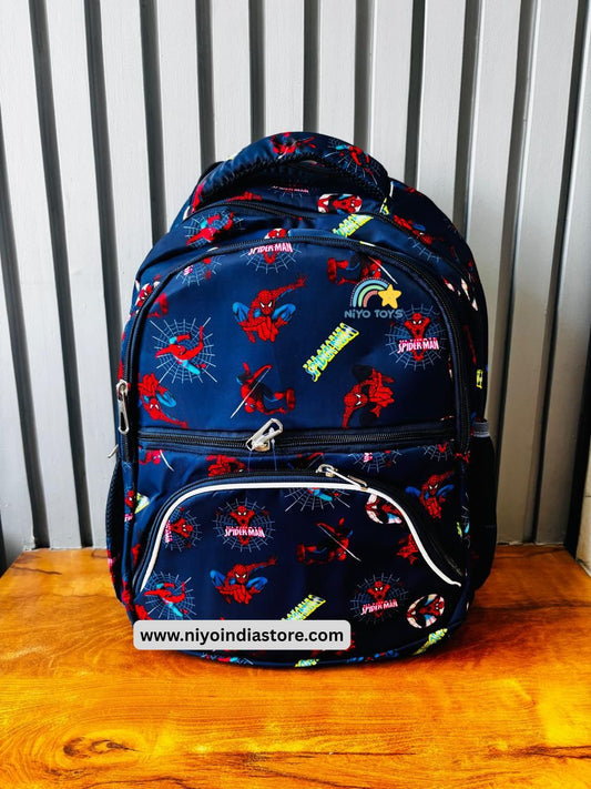 Spacious Spider-Man backpack for kids featuring colorful Spider-Man graphics and a durable design