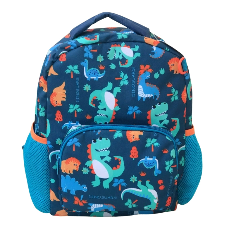NIYO TOYS vest kids backpacks 13 inch featuring colorful dinosaur designs and mesh side pockets