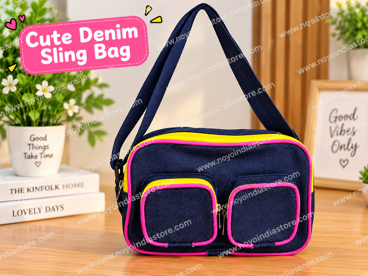 Cute denim coach bag by NIYO TOYS, perfect for kids aged 3+, ideal for everyday use