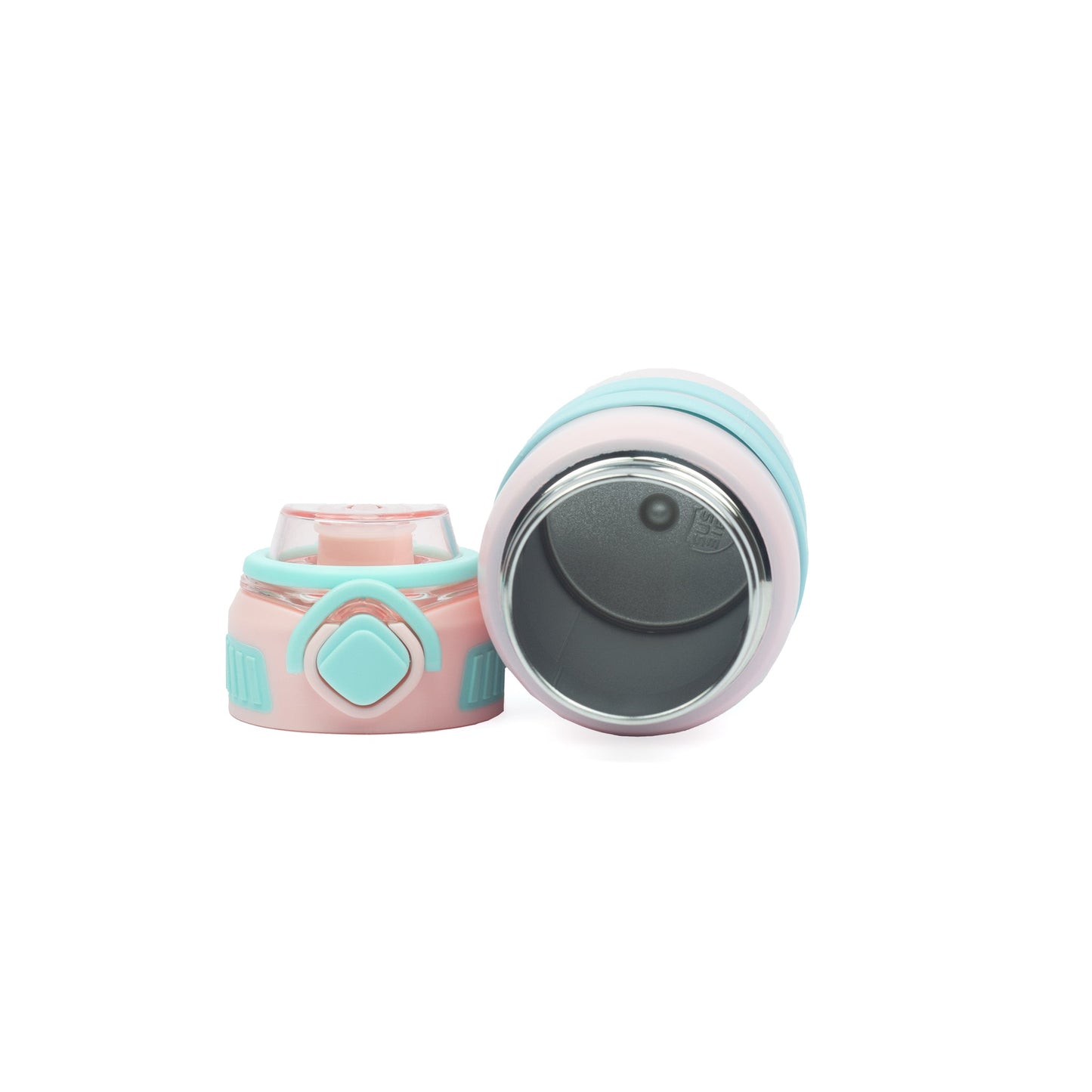 NIYO TOYS stainless steel drinks bottle in pink and teal, perfect for kids aged 3 and up, ideal for daily hydration