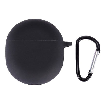 NIYO TOYS Black Silicone Case for AirPods with Metal Carabiner for Easy Carrying
